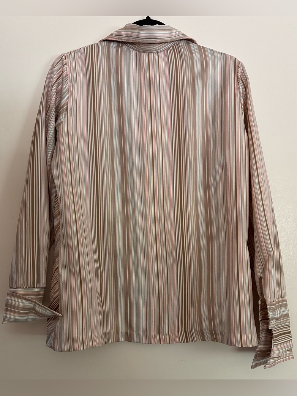 Alice Stuart Shirt Womens Striped Button Up Top Long Sleeve Large *READ* - Picture 6 of 9